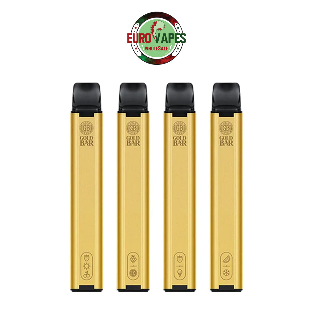 Gold Bar 600 Disposable Vape Puff Pod (Pack of 10) Euro Vapes Gold Bar 600 Disposable Vape Puff Pod (Pack of 10) Euro Vapes