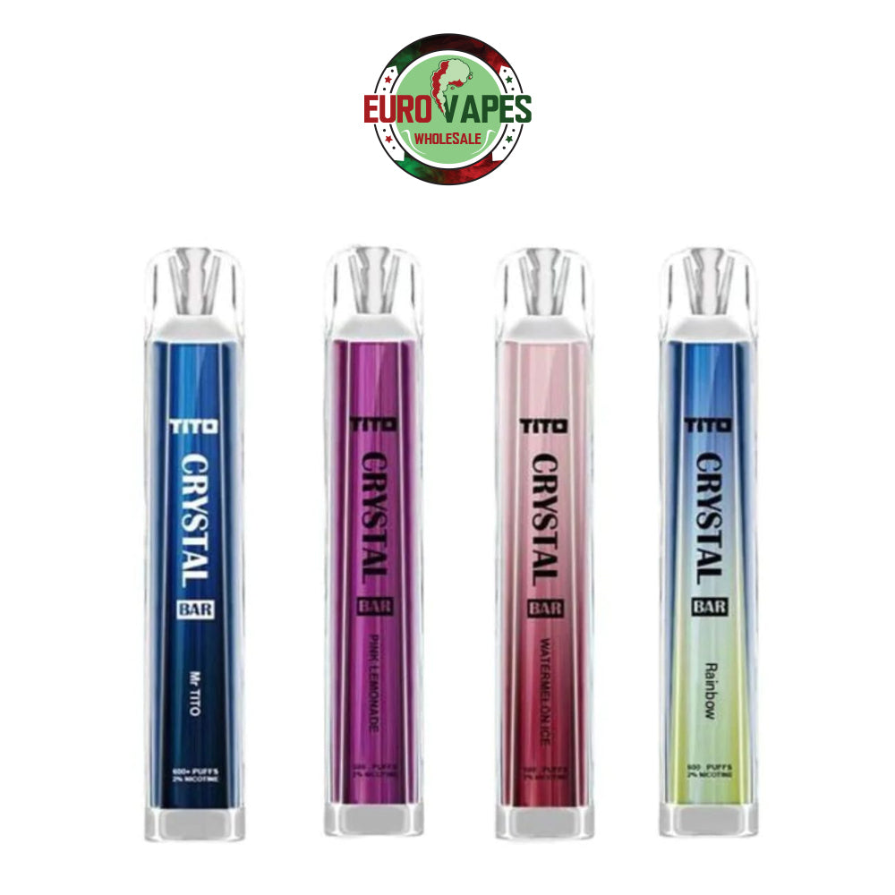 Tito Crystal Bar Vape Pen 600 Puffs Disposable Vape (Pack of 10) Euro Vapes Tito Crystal Bar Vape Pen 600 Puffs Disposable Vape (Pack of 10) Euro Vapes
