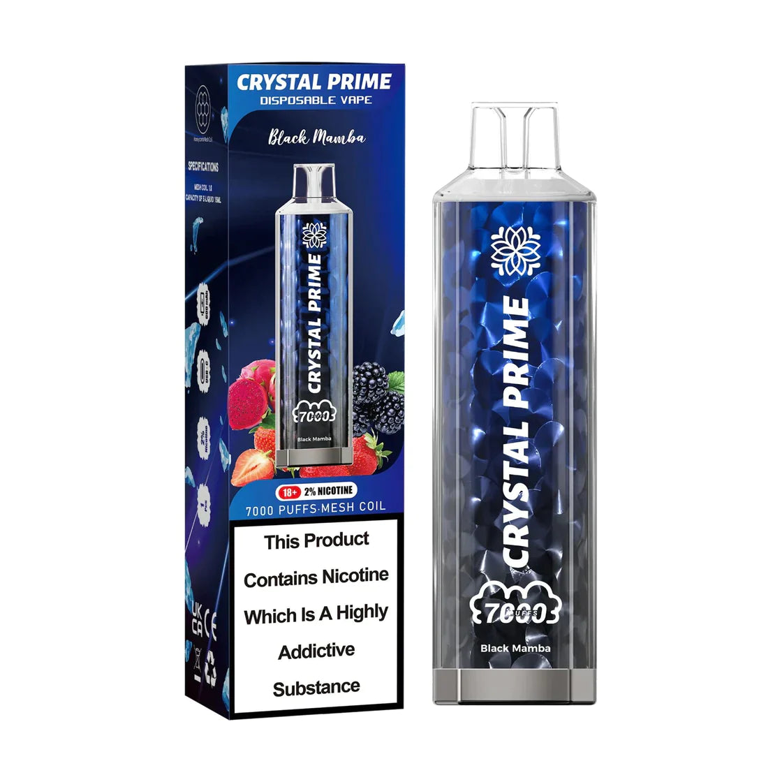 Crystal Prime 7000 Disposable Vape Puff Pod Device (Pack of 10) Euro Vapes Crystal Prime 7000 Disposable Vape Puff Pod Device (Pack of 10) Euro Vapes