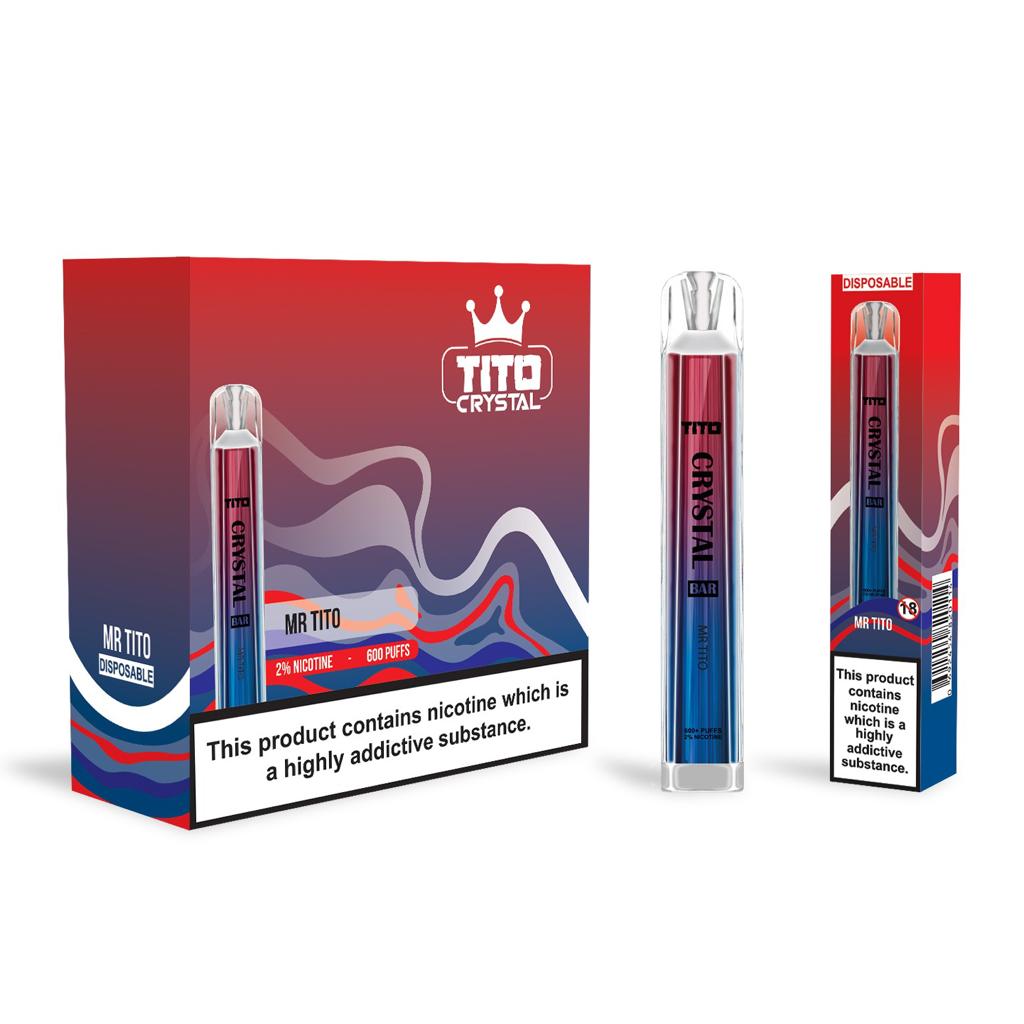 Tito Crystal Bar Vape Pen 600 Puffs Disposable Vape (Pack of 10) Euro Vapes Tito Crystal Bar Vape Pen 600 Puffs Disposable Vape (Pack of 10) Euro Vapes
