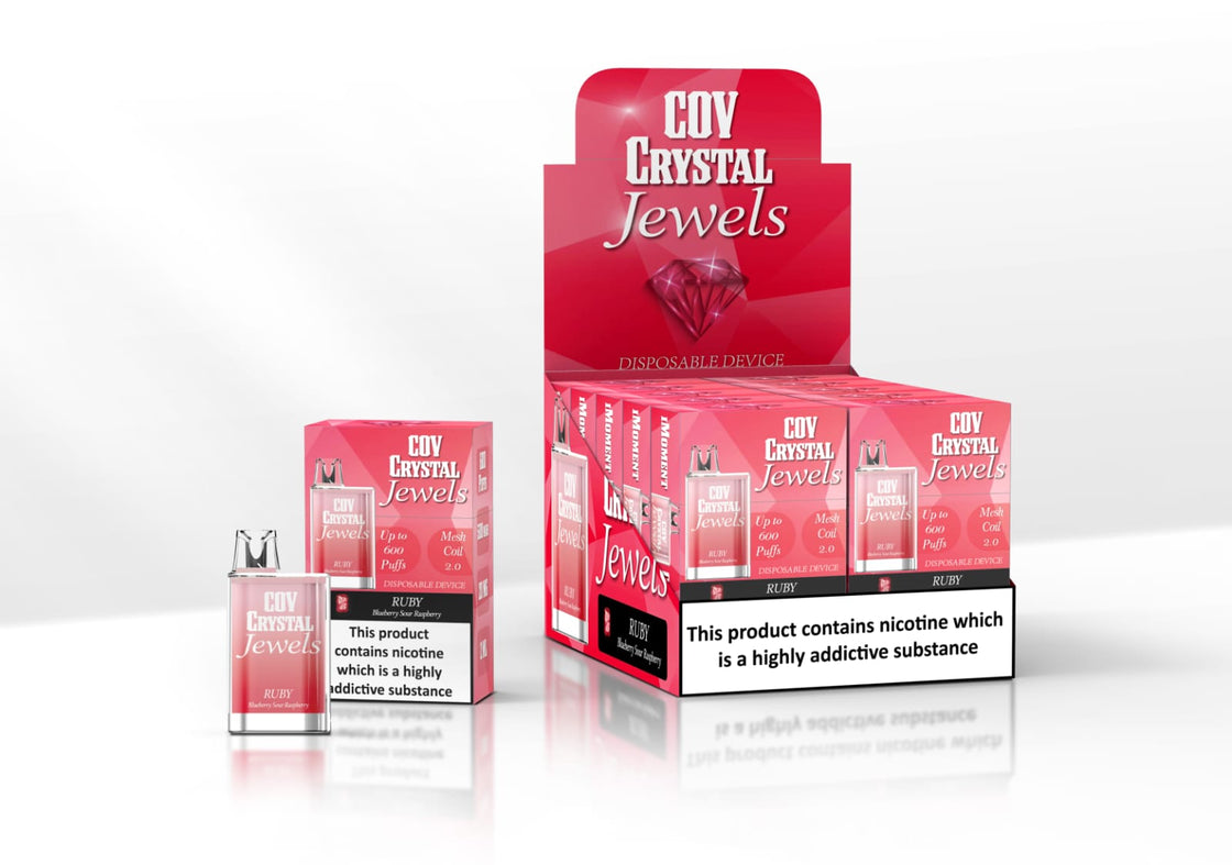 COV Crystal Jewels 600 Puff Disposable Vape Pod - 20mg Pack of 10 Euro Vapes COV Crystal Jewels 600 Puff Disposable Vape Pod - 20mg Pack of 10 Euro Vapes