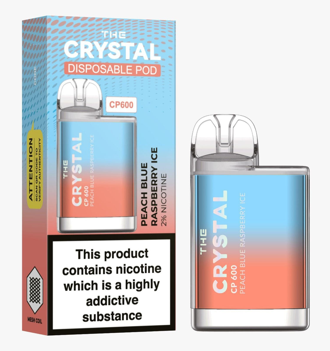 The Crystal CP600 Disposable Vape 600 Puff Bar Box Of 10 Euro Vapes The Crystal CP600 Disposable Vape 600 Puff Bar Box Of 10 Euro Vapes