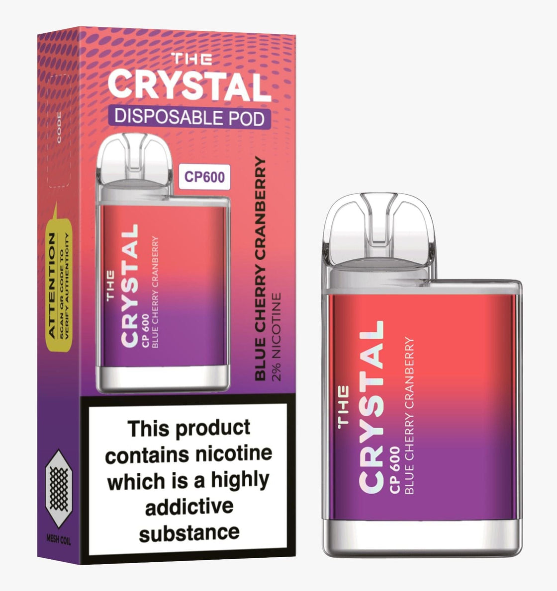 The Crystal CP600 Disposable Vape 600 Puff Bar Box Of 10 Euro Vapes The Crystal CP600 Disposable Vape 600 Puff Bar Box Of 10 Euro Vapes